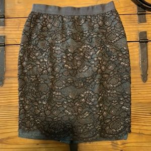 Loft cotton and lace skirt